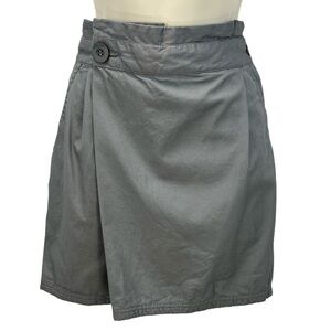 Bench Paperbag Waist Faux Wrap Mini Skirt - Khaki Green - size Small